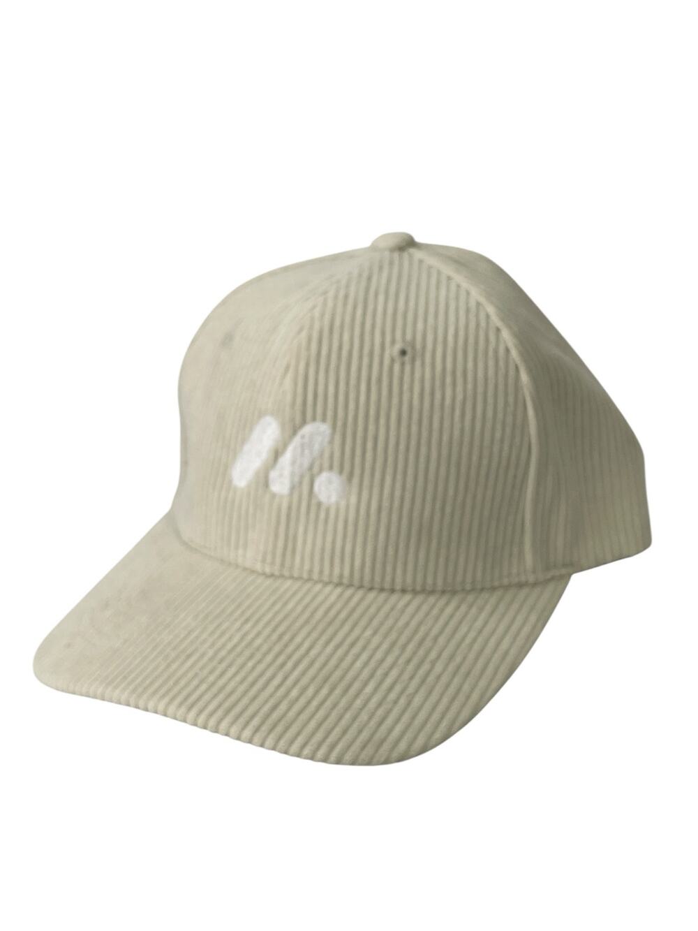 Guppy Women's Cream Ribbed Corduroy Strapback Baseball Cap Hat Size OS